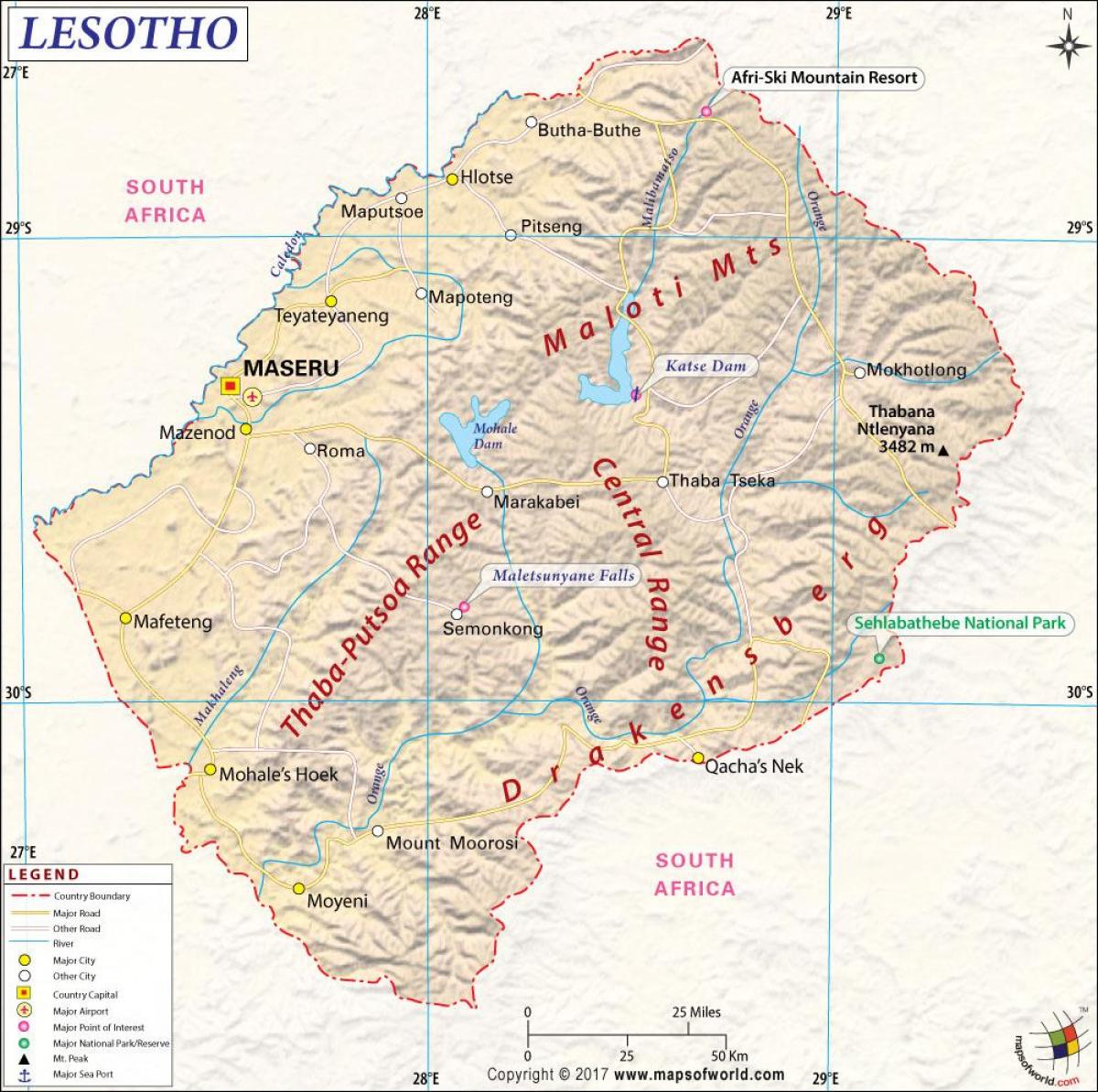Lesotho ramani ya picha
