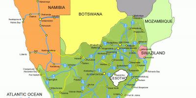 Ramani ya Lesotho na afrika ya kusini